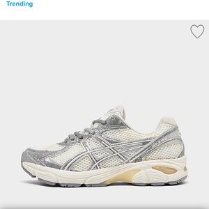 Asics Gray and Cream Sneakers with Mesh Upper and Cushioned Midsole